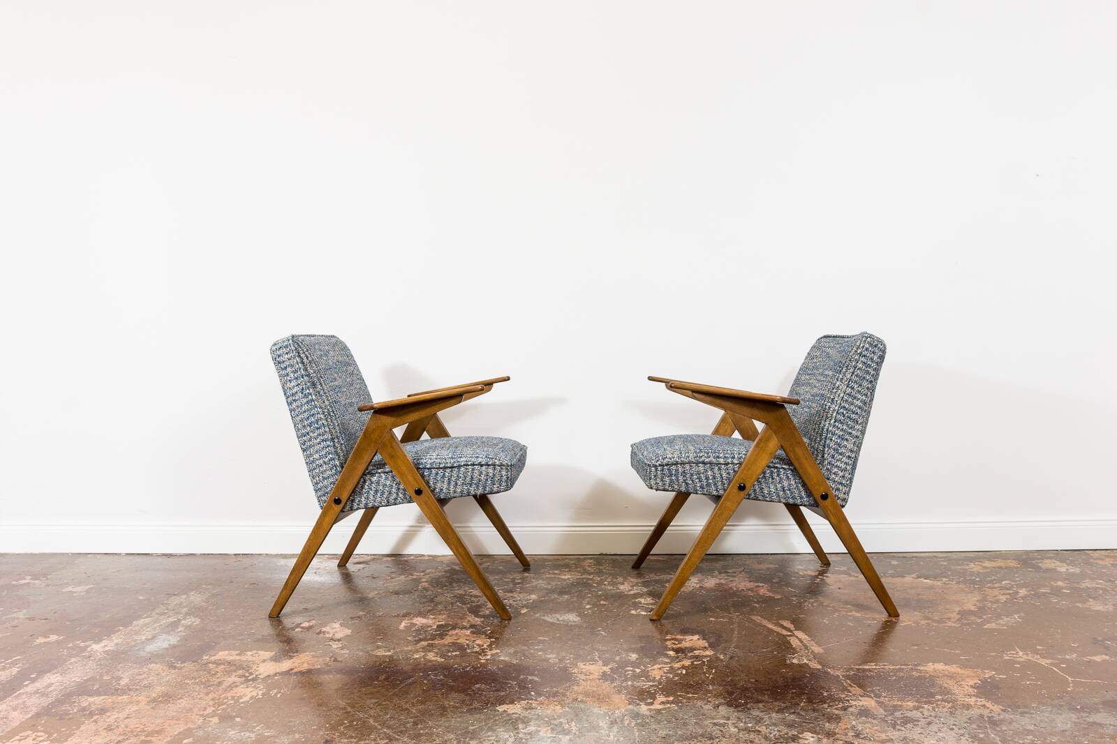 Customizable Pair Of Restored Mid Century "Bunny" Armchairs, 1970's