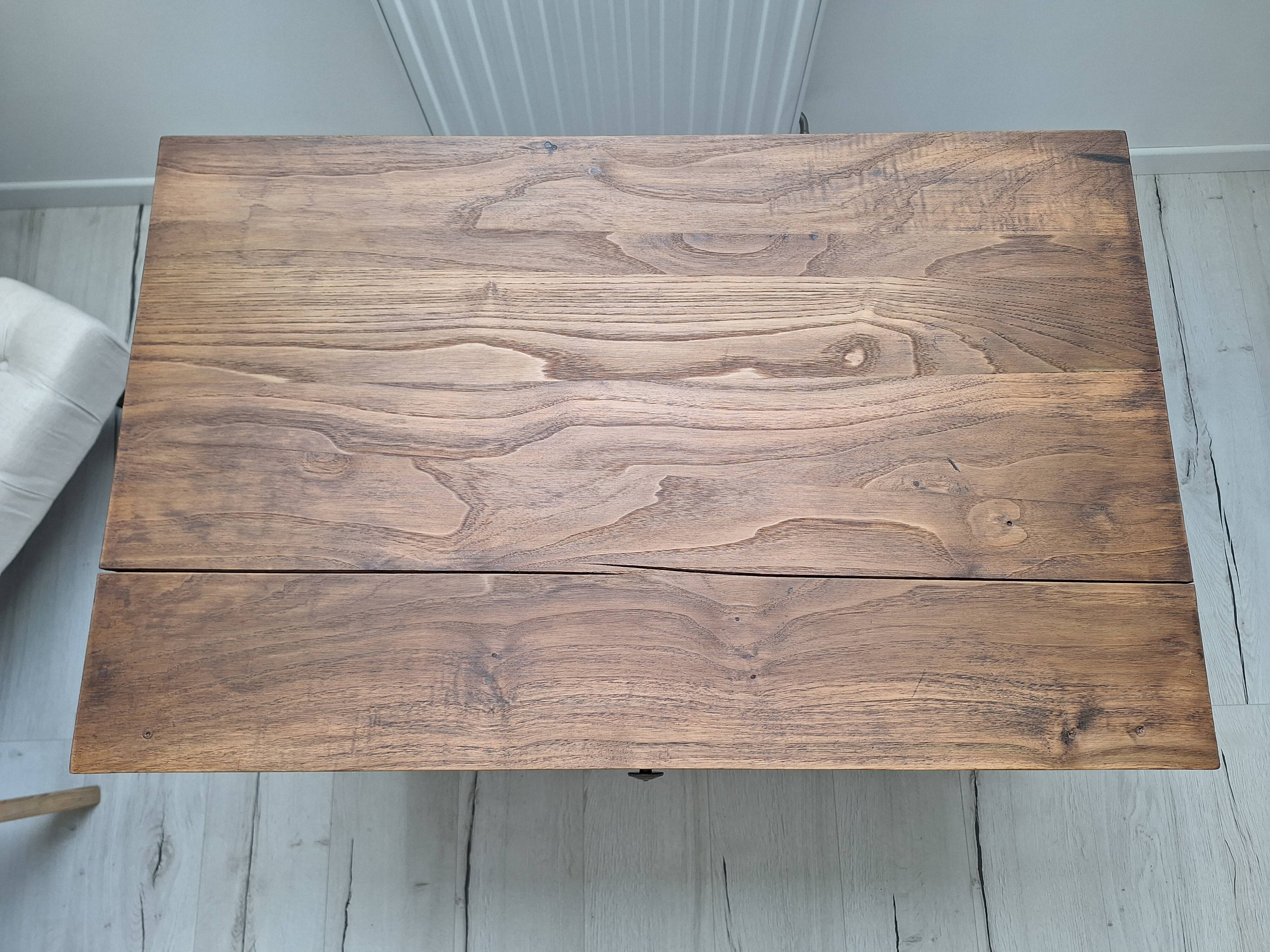 Old farmhouse side table in country style