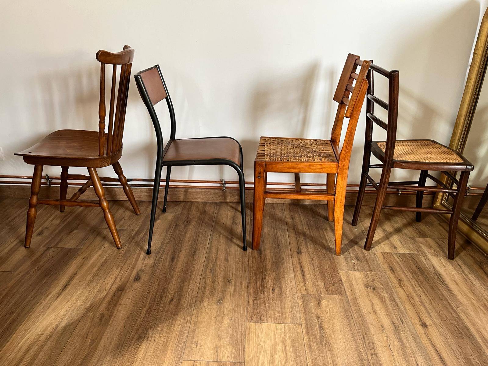 Set of 4 mismatched chairs