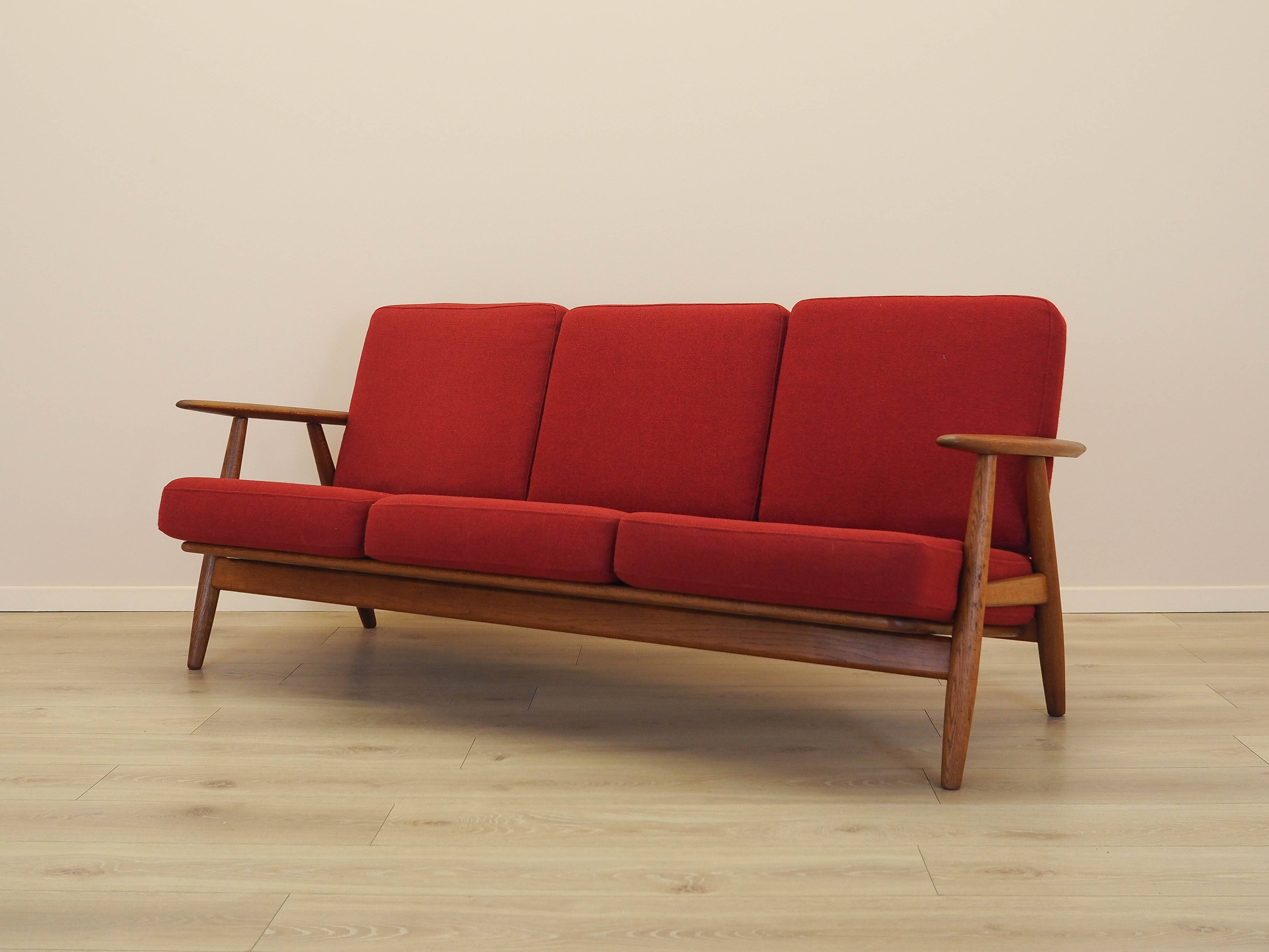 Red sofa CIGAR, Danish design, 1960s, Hans J. Wegner for Getama
