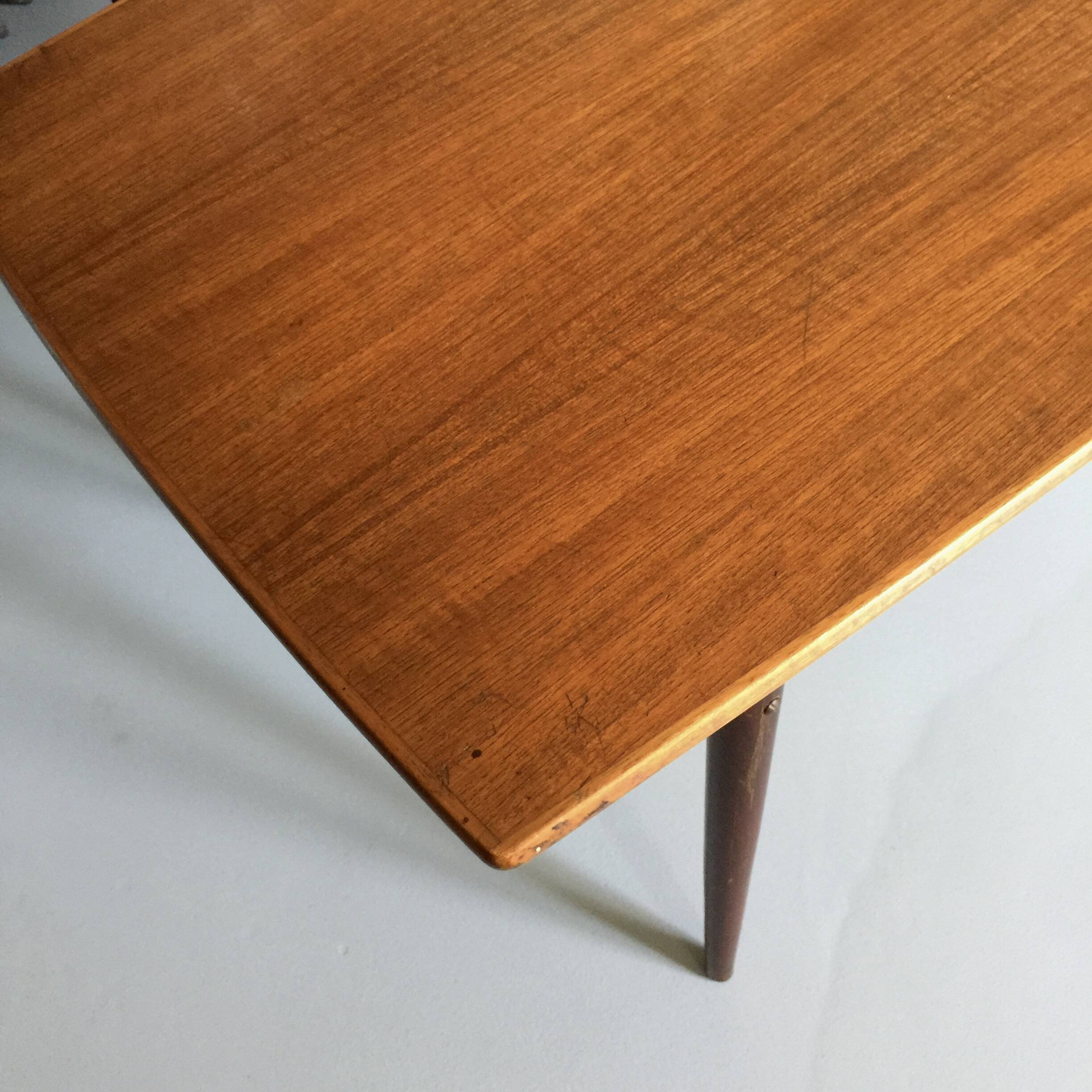 Scandinavian teak barrel-shaped coffee table, 1960s