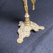 Pair of candlestick buds cherub angel brass