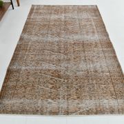 5x8 brunt orange floral vintage rug, 151x244cm