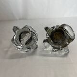 Tableware pair of crystal candlesticks JB France 20th century