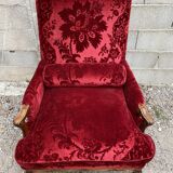 Rest chair Louis XV red velvet