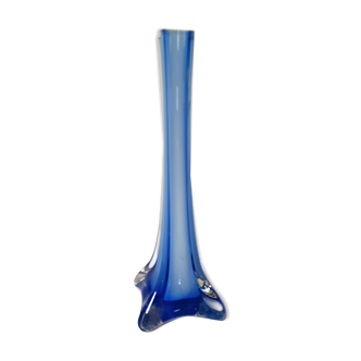 Soliflore vase in blue glass