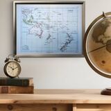 L'Océanie, carte Vintage, 1887, Authentique.