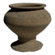 Small brutalist Indonesian footed pot H13 D15