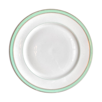 Cake plate in golden paris porcelain and water green