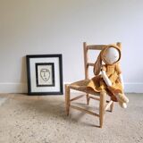 children's wooden straw chair