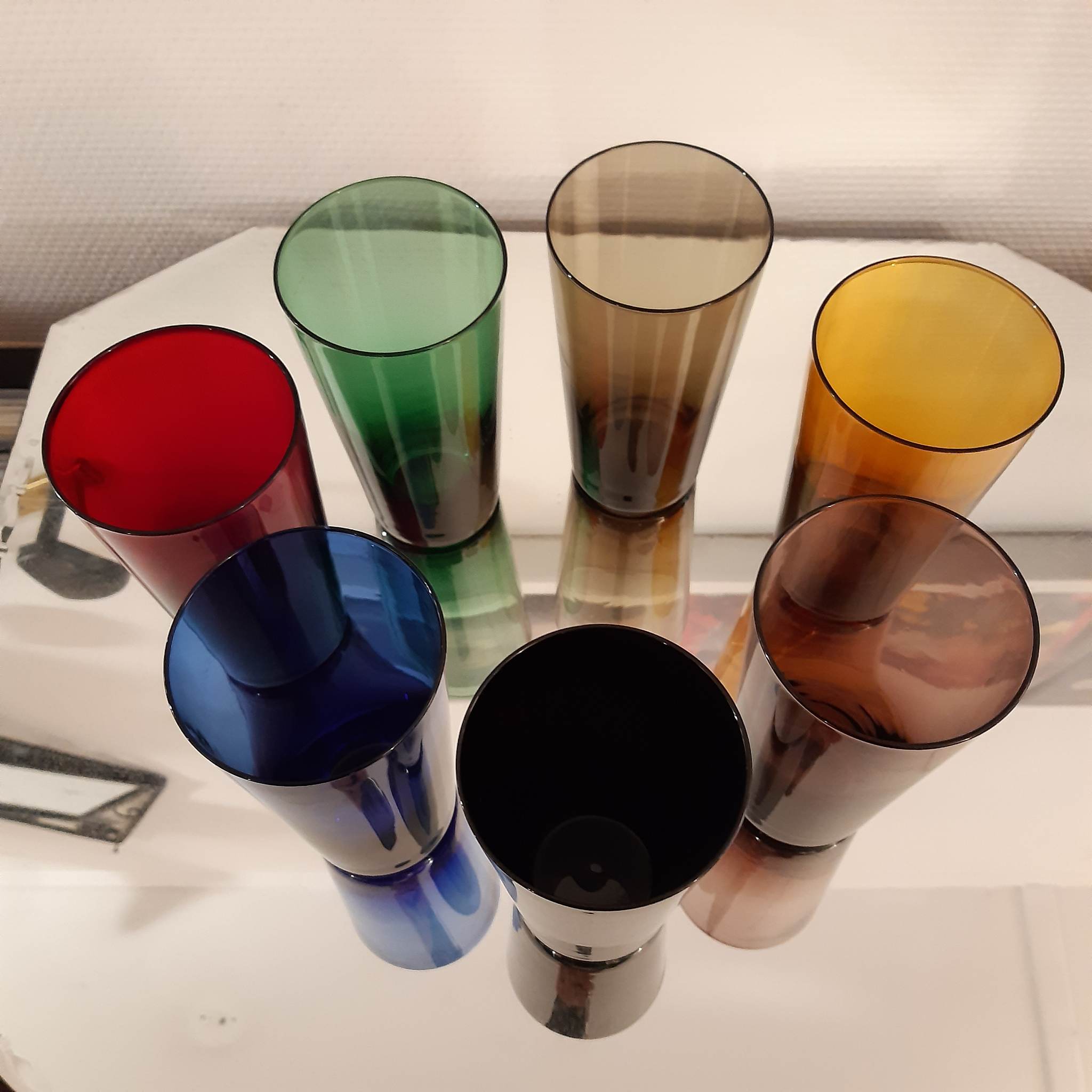 Full service colored glasses 60s