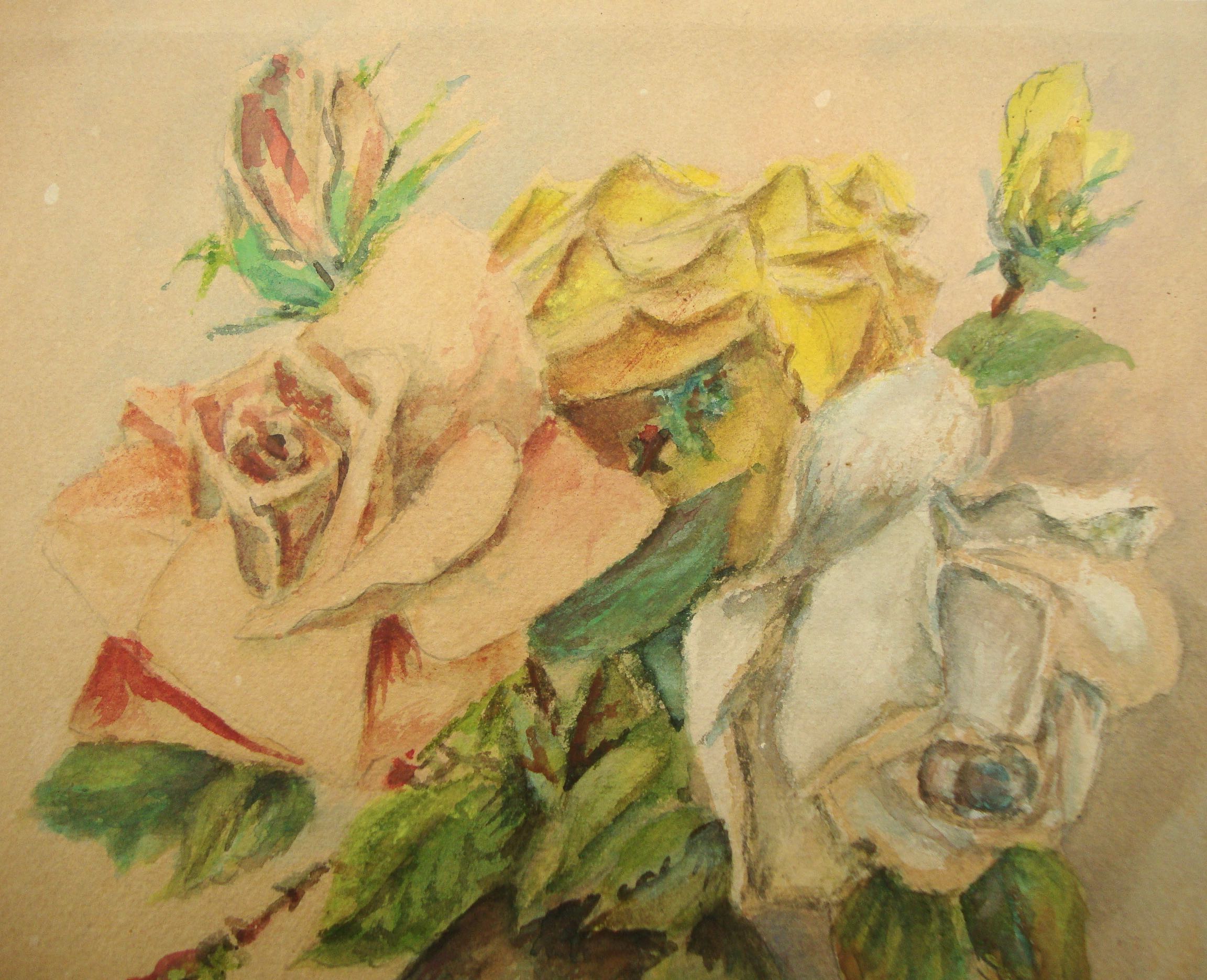 Ancient bouquet of roses