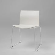 Mid-century white design chair with metal frame and plastic seat, Belgium
