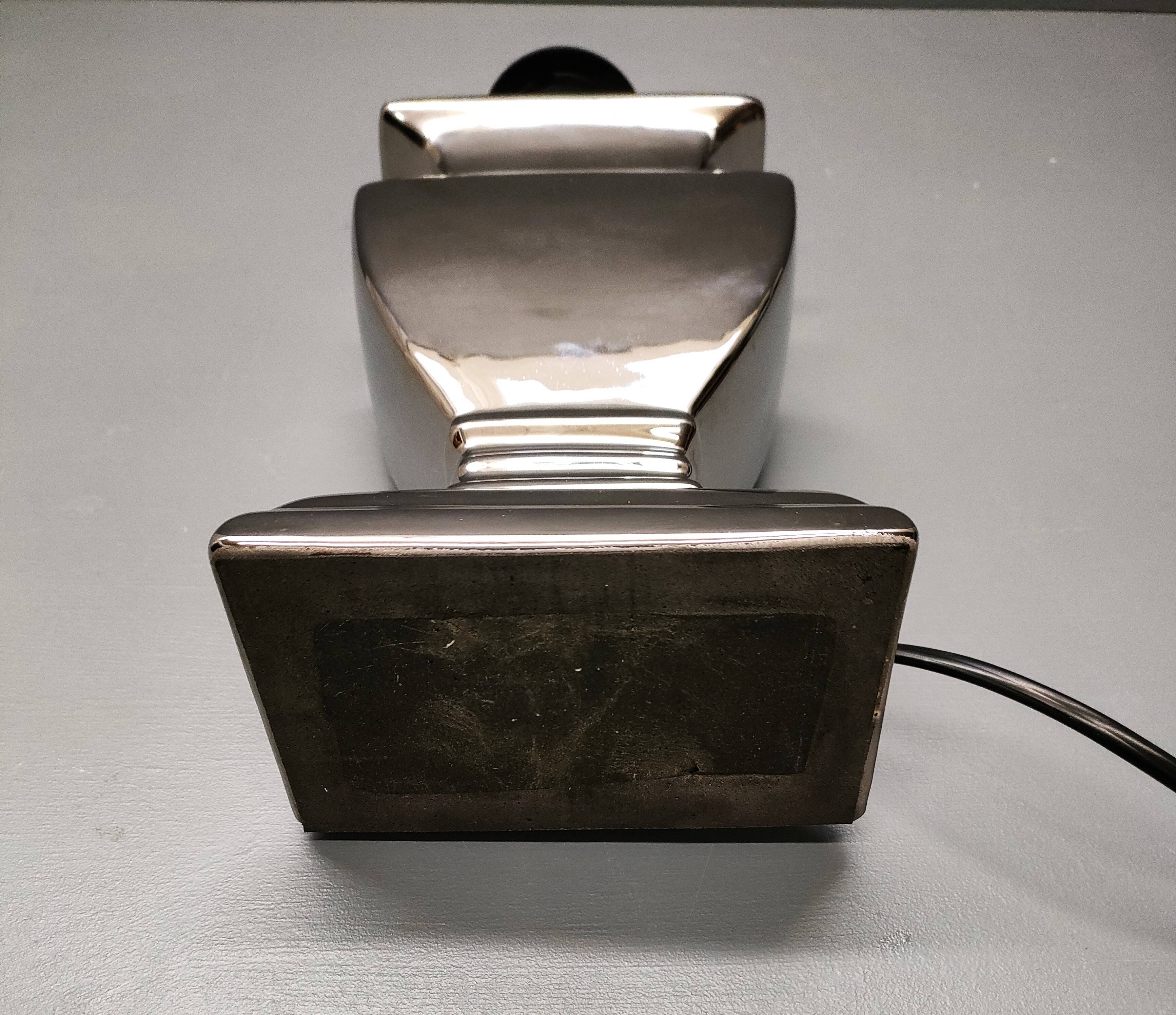 Druline ~ contemporary living room lamp ceramic silver black shade