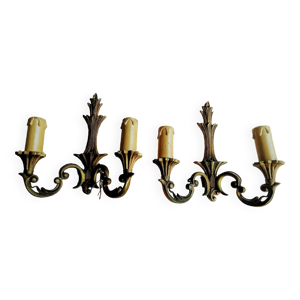 Paire d'appliques en - bronze