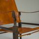 Swiss Leather Safari Chair attributed to Wilhelm Kienzle for Wohnbedarf