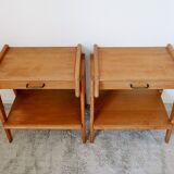Pair of oak bedsides