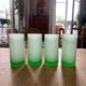 Set of four vintage frosted glass glasses