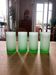 Set of four vintage frosted glass glasses