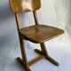 Suite of 6 chairs foot compass 1960 beautiful blond patina