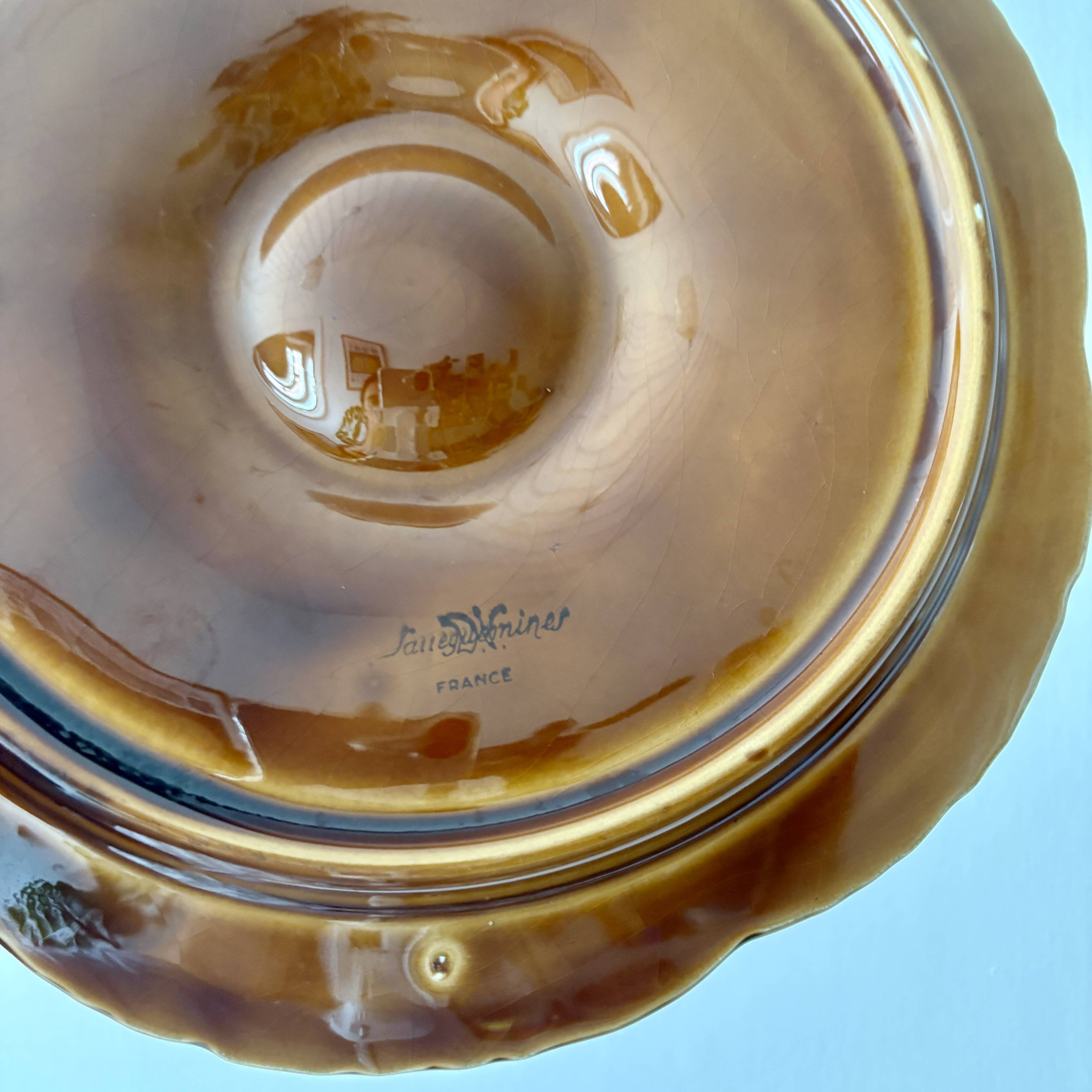 Set of 6 vintage ceramic oyster plates - Sarreguemines -