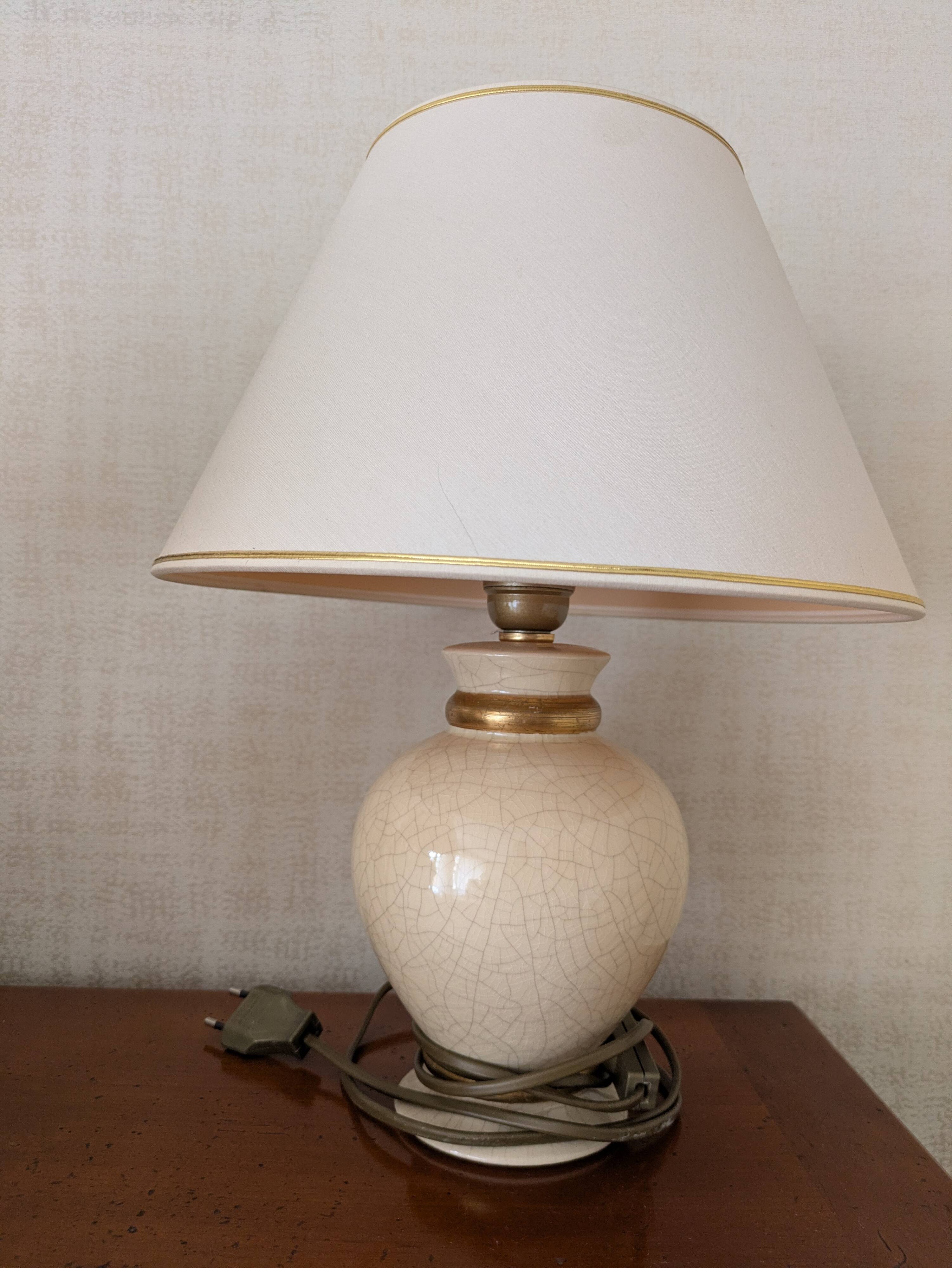 Set of 2 Crackled Ceramic Table Lamps with Gilding – Maison Le Dauphin