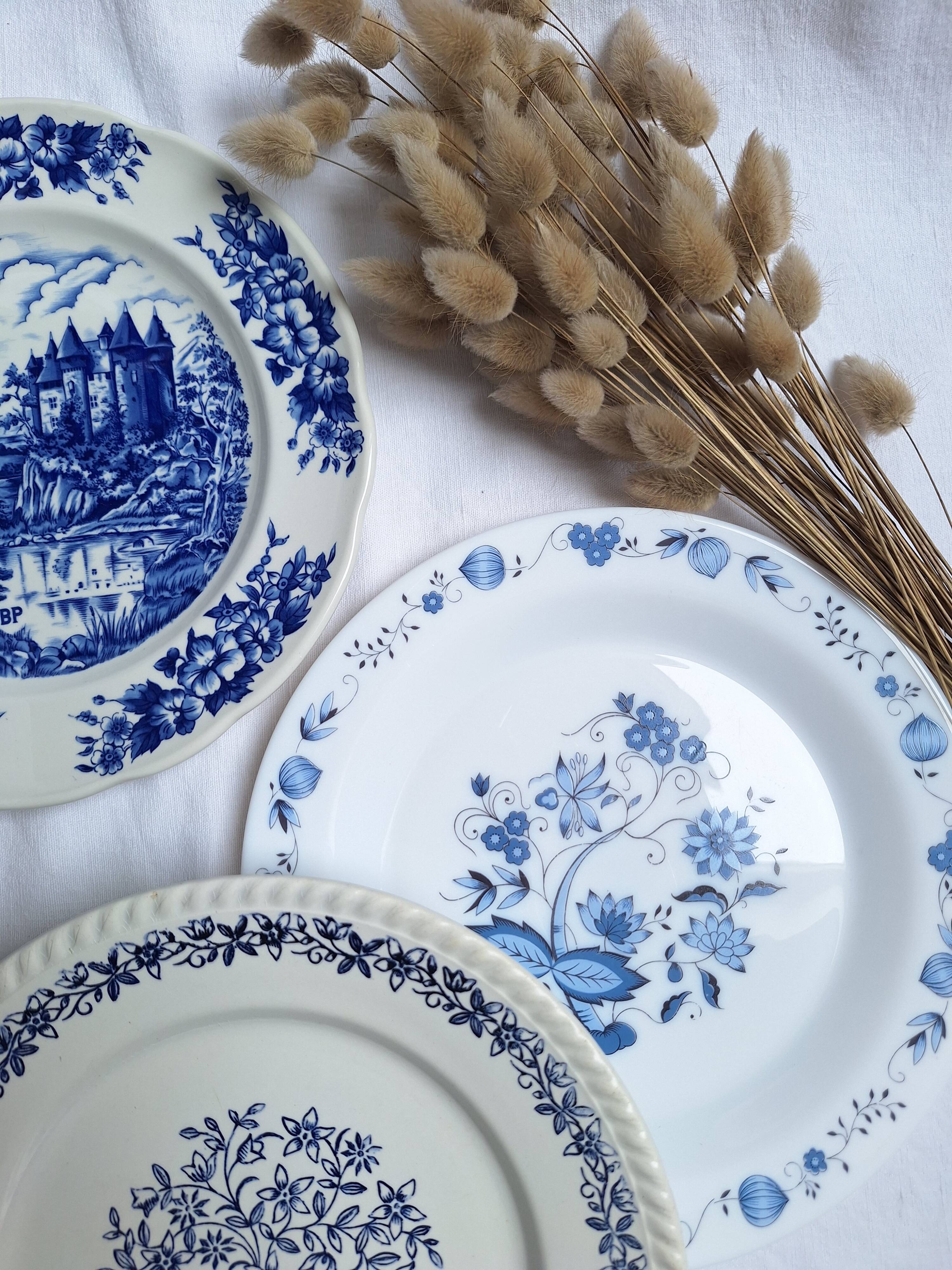 Vintage blue dinner plates