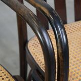 Set of 2 wooden dining chairs with woven seats