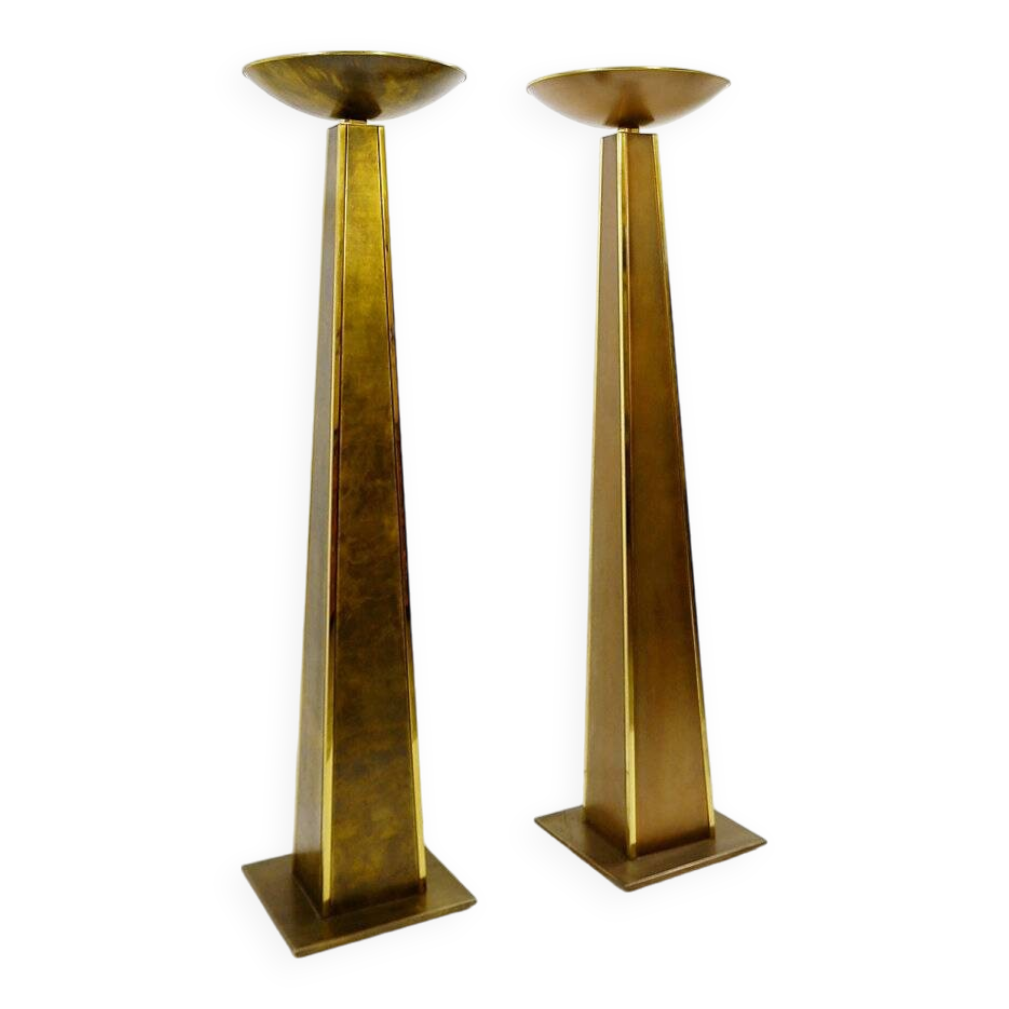 Pair of Large Torchiere Floor Lamps From Belgo Chrom - 1980s