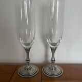 Deux coupes à champagne en cristal
