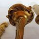 Pair of double wall lights in gilded bronze