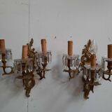 Pair of 3-light wall lamps