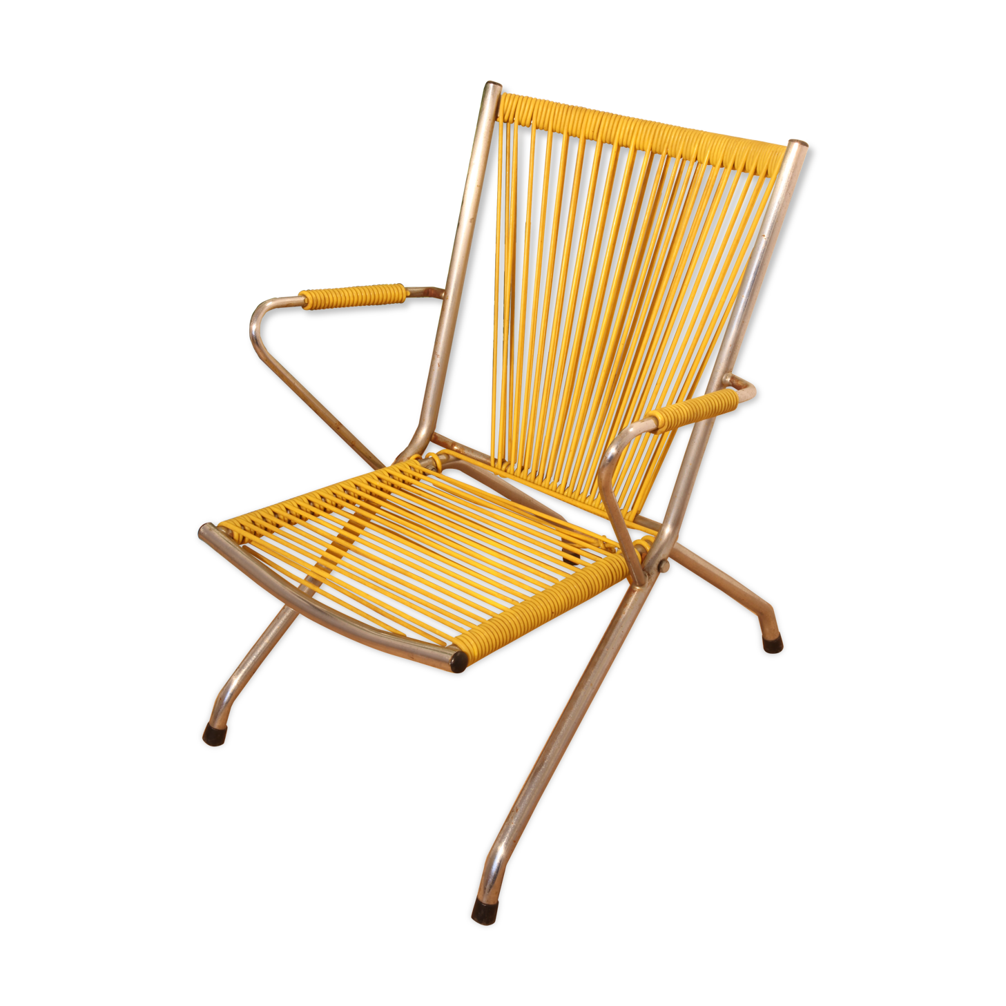 Fauteuil scoubidou jaune pour enfant