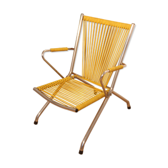 Fauteuil scoubidou jaune pour enfant