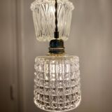 Vintage triple globe pendant light in molded glass