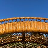 Large woven rattan shelf 🇮🇹 Vintage Italy 1970