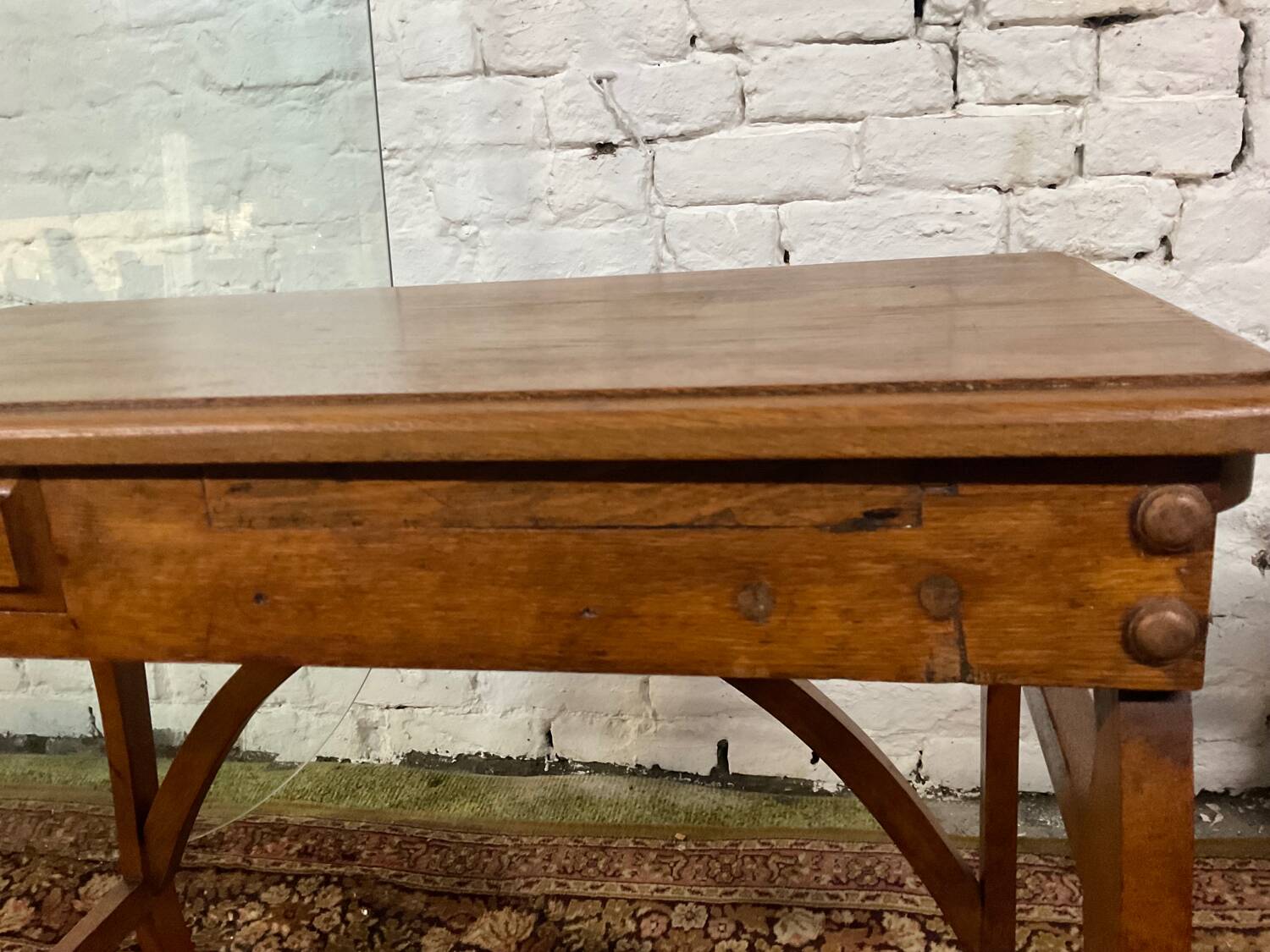 Old small solid wood desk