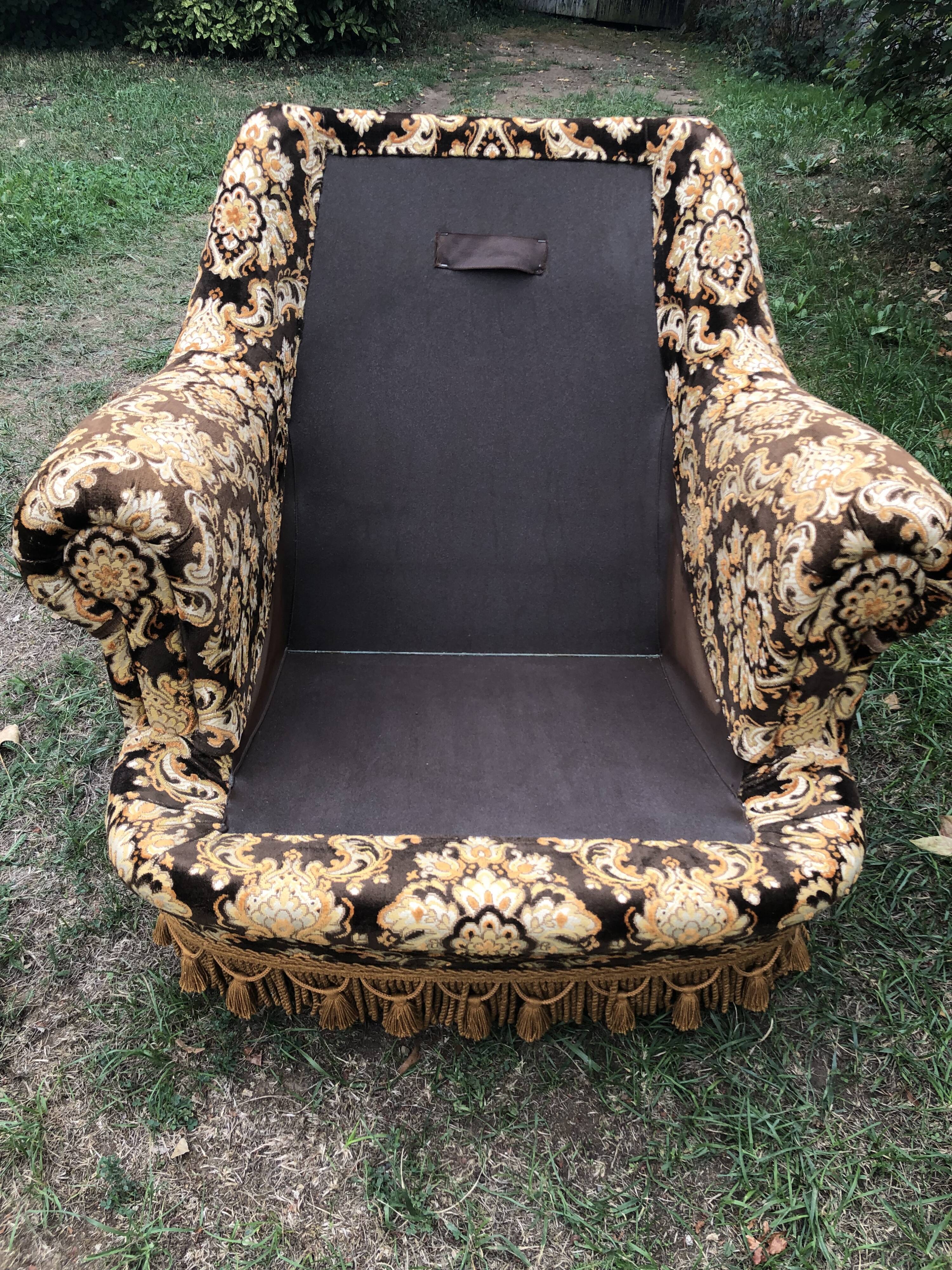 Vintage velvet armchair