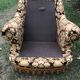 Fauteuil velours vintage