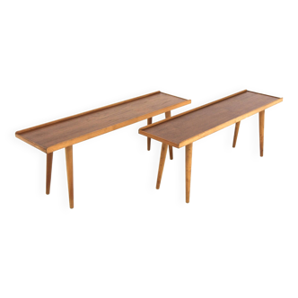 Set de 2 portes-plantes scandinave en teck, Suède, 1960