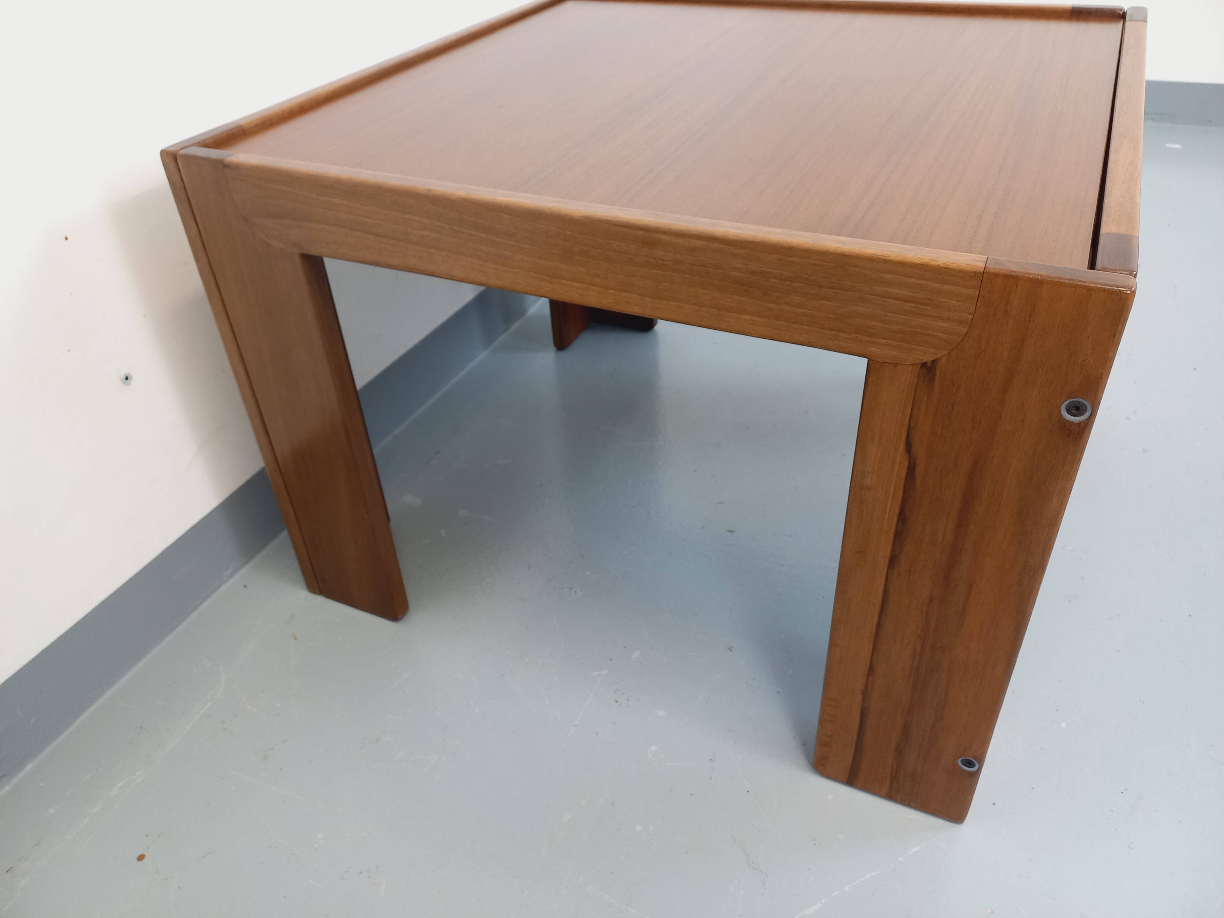 Vintage Italian square coffee table by Afra and Tobia Scarpa for Cassina