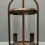 Patinated brass cage lantern, Louis XVI style, 70, France
