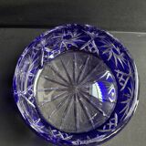 Saladier en cristal taillé bleu cobalt – irena pologne