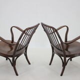 1950s Pair of Josef Frank Bentwood Armchairs no. 752 by Thon