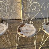 Garden furniture table with 2 armchairs and 2 chairs