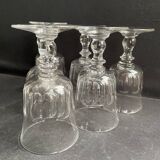6 verres à vin blanc en cristal taillé