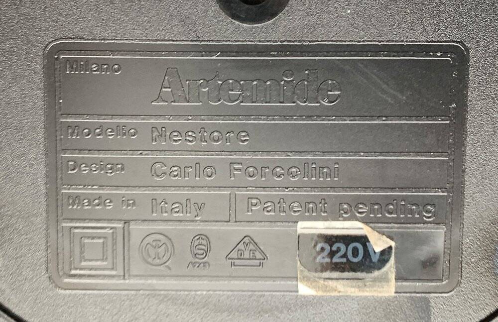 Nestore table lamp, Italian postmodern vintage by Carlo Forcolini for Artemide, 1980s.