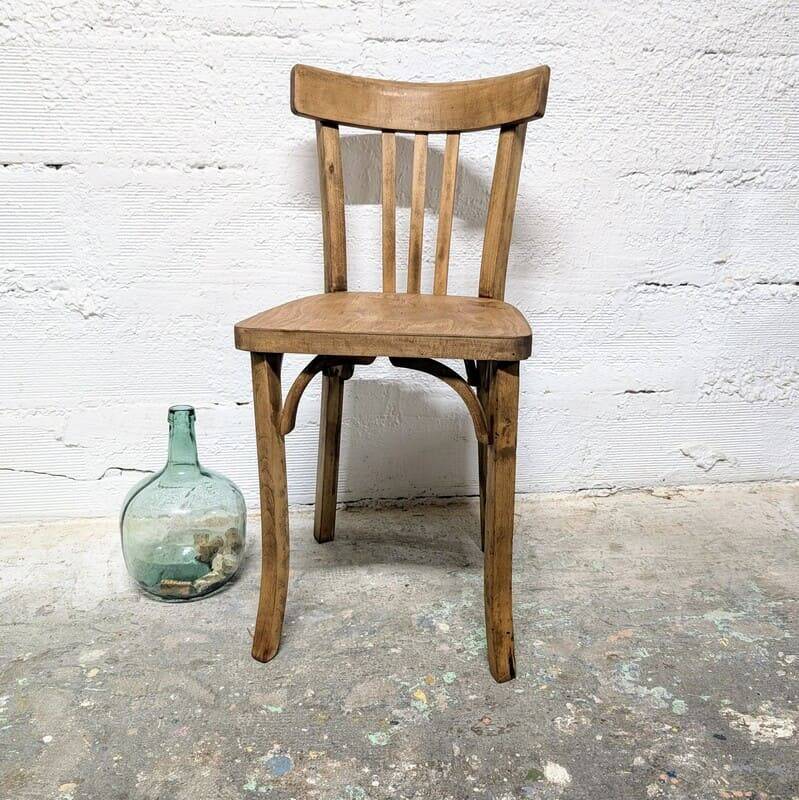 Antique curved wooden bistro chair