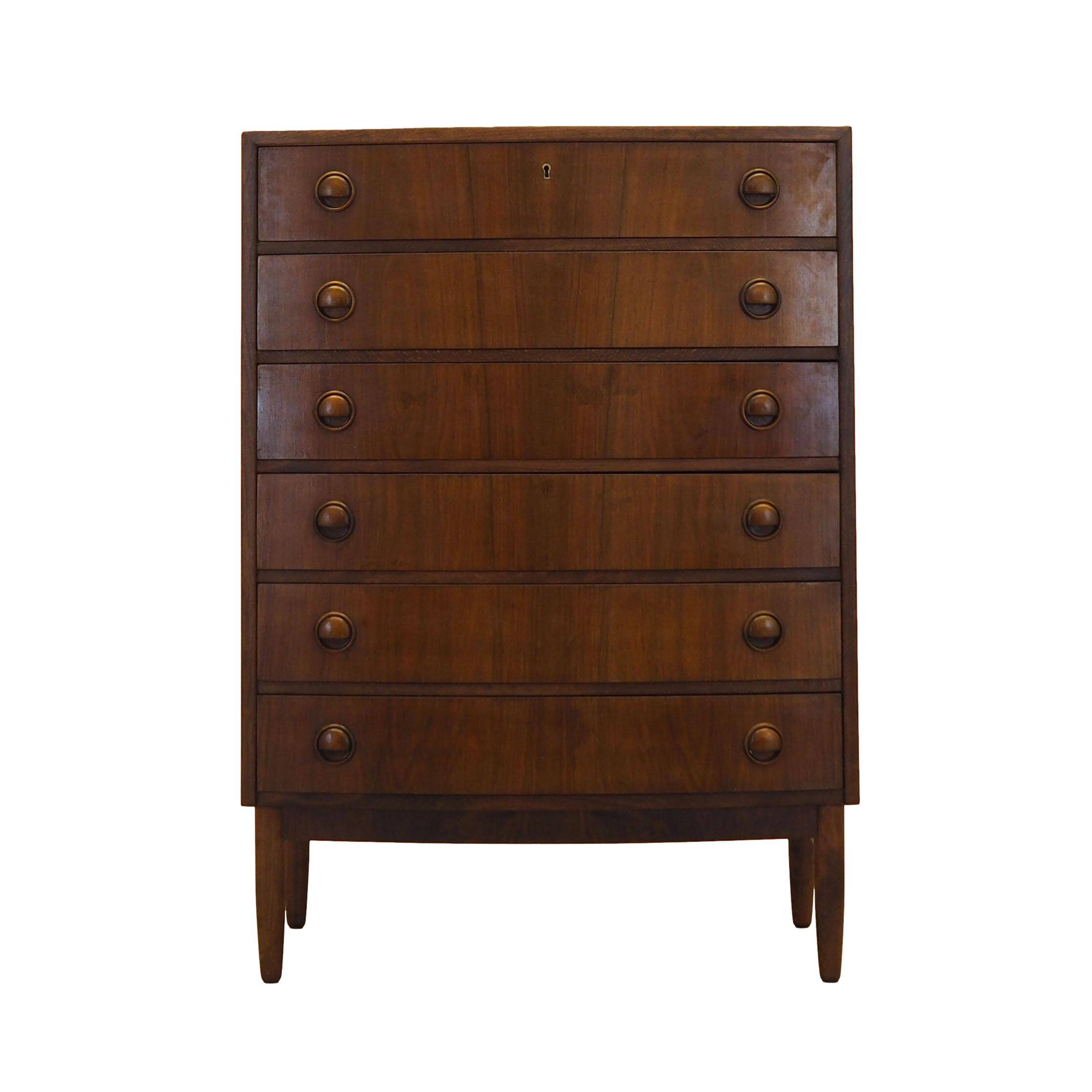 Commode en noyer, design danois, années 1960, designer : Kai Kristiansen