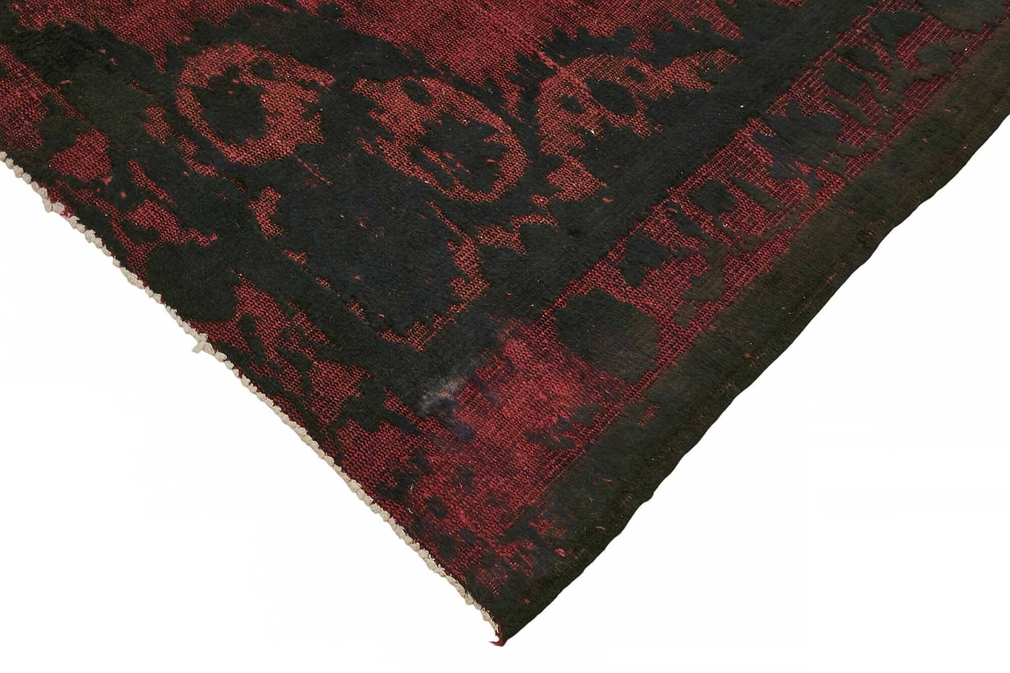 Overdyed Wool Vintage Handmade Carved Rug 169 cm x 288 cm